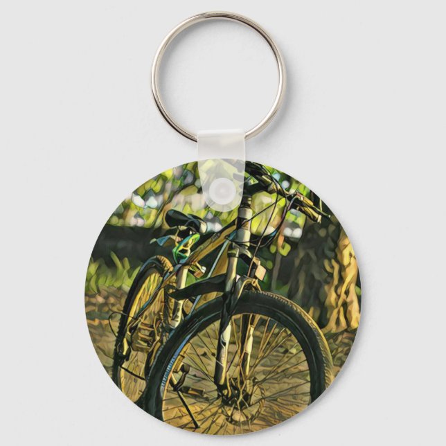 Biking Artwork Key Ring (Front)