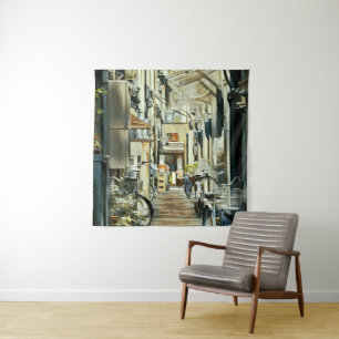 Biking Artwork Tapestry