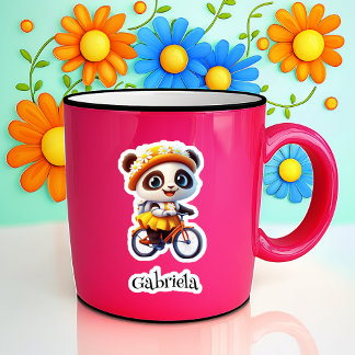 Biking Bear Personalised Vinyl Sticker