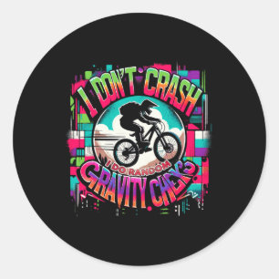 Biking Bicycle Shirt I Don't Crash I Do Random Gra Classic Round Sticker