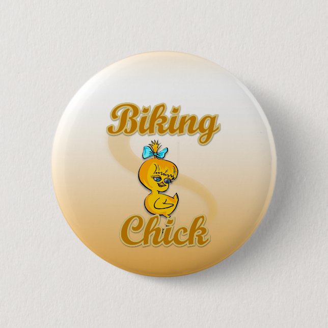 Biking Chick 6 Cm Round Badge (Front)