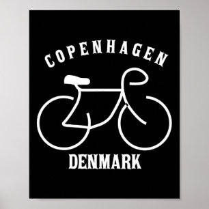 Biking Copenhagen Denmark Graphic  Poster