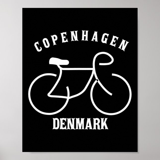 Biking Copenhagen Denmark Graphic  Poster (Front)