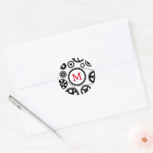 Biking Cycling Gears INITIAL Engineer Mechanical Classic Round Sticker