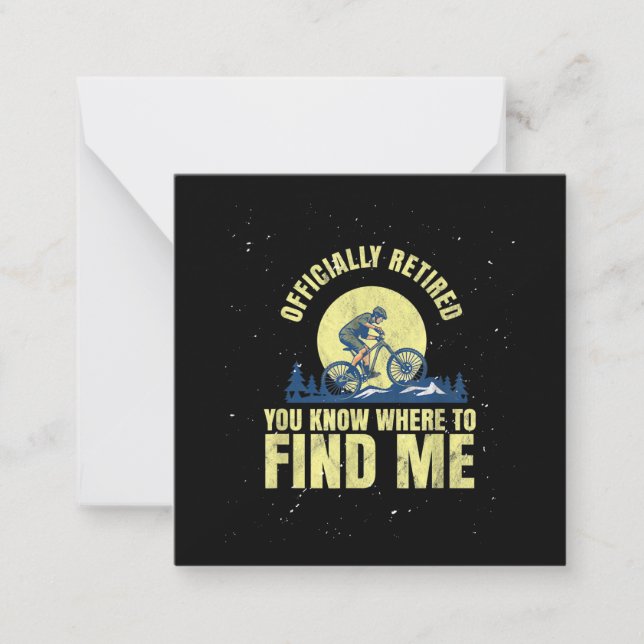 Biking Cycling Mountain Biking Retired Retirement Card (Front)