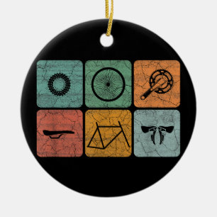 Biking Cycling Vintage Bicycle Parts Cyclist Gifts Ceramic Ornament