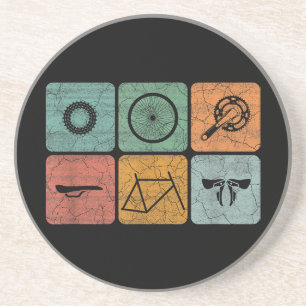 Biking Cycling Vintage Bicycle Parts Cyclist Gifts Coaster