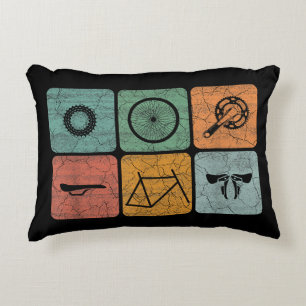 Biking Cycling Vintage Bicycle Parts Cyclist Gifts Decorative Cushion