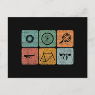 Biking Cycling Vintage Bicycle Parts Cyclist Gifts Holiday Postcard