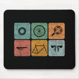 Biking Cycling Vintage Bicycle Parts Cyclist Gifts Mouse Pad