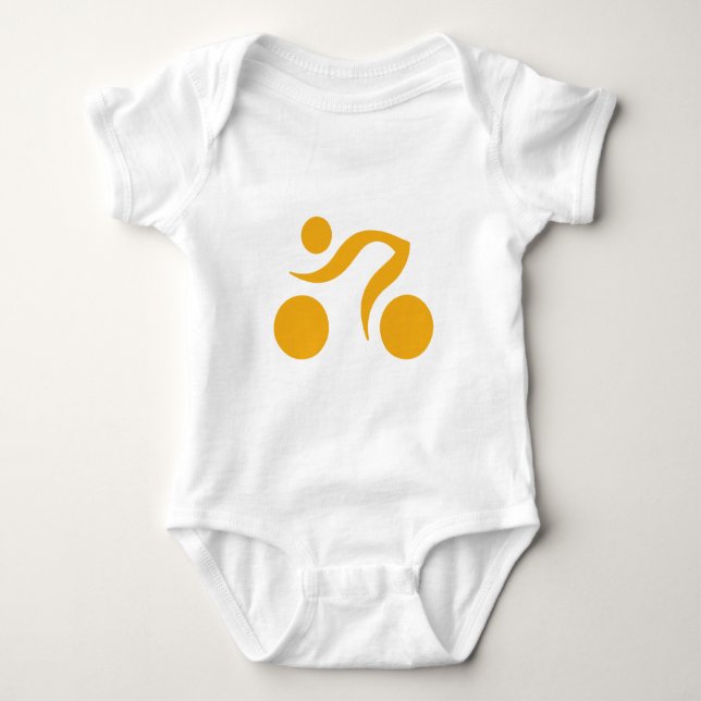 Biking logo baby bodysuit (Front)