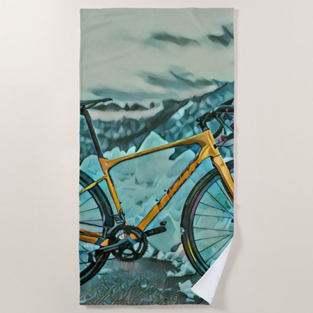 Biking Lover Gift Beach Towel (Front)