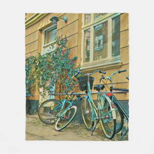 Biking Lover Gift Cycling Painting Fleece Blanket
