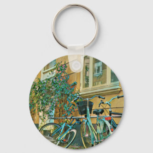 Biking Lover Gift Cycling Painting Key Ring