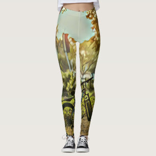 Biking Lover Gift   Cycling Painting Leggings