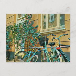 Biking Lover Gift Cycling Painting Postcard