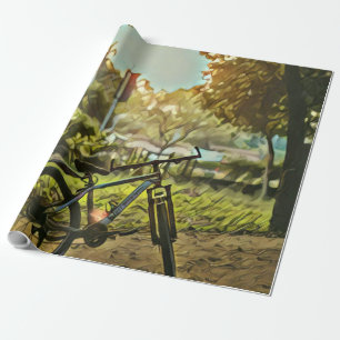Biking Lover Gift   Cycling Painting Wrapping Paper