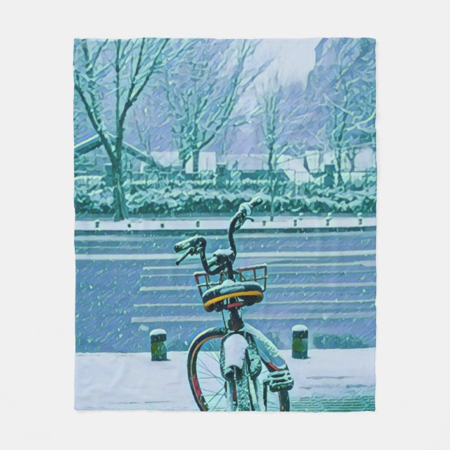 Biking Lover Gift Fleece Blanket (Front)