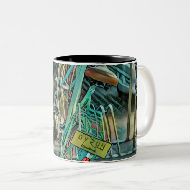 Biking Lover Gift For Cyclist Two-Tone Coffee Mug (Front Right)