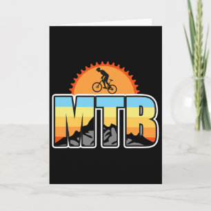 Biking Mtb Mountain Sunset Crank Men's  Card