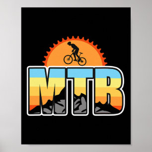 Biking Mtb Mountain Sunset Crank Men's Poster