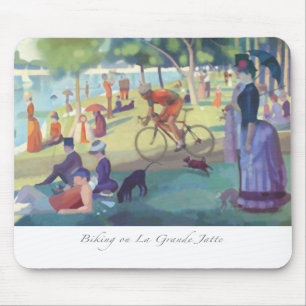 Biking on La Grande Jatte Mousepad