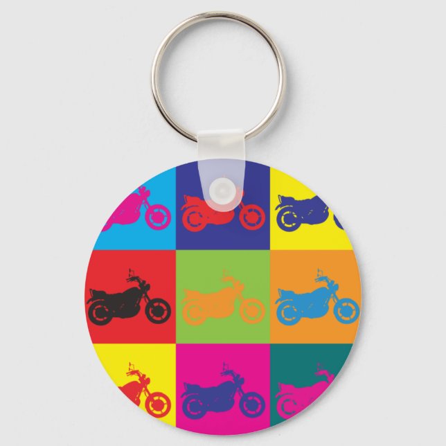 Biking Pop Art Key Ring (Front)
