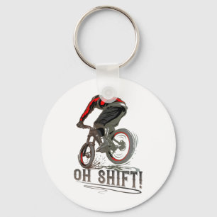 Biking Riding Mtb Mountain Biker Oh Shift Key Ring