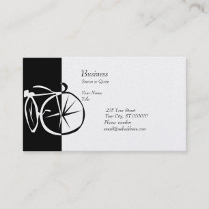 Biking Sports, Black and White Bike, Cycling Business Card