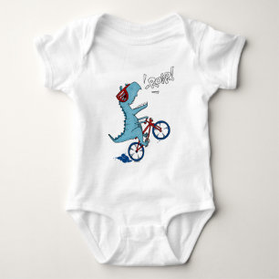 Biking T-Rex Roar Baby Bodysuit