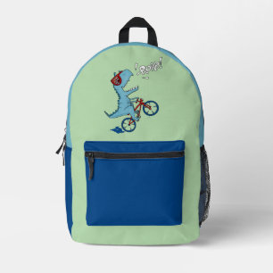 Biking T-Rex Roar Printed Backpack