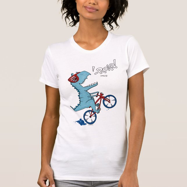 Biking T-Rex Roar T-Shirt (Front)