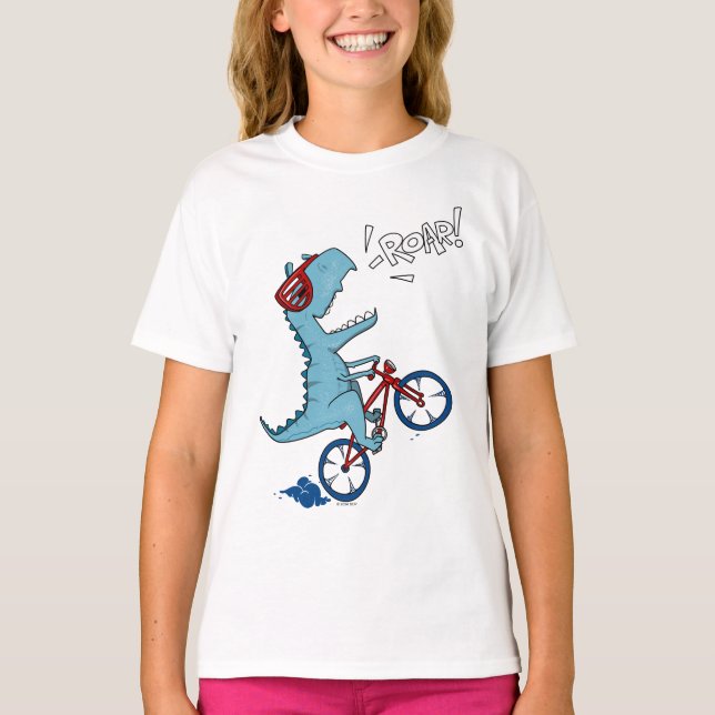 Biking T-Rex Roar T-Shirt (Front)