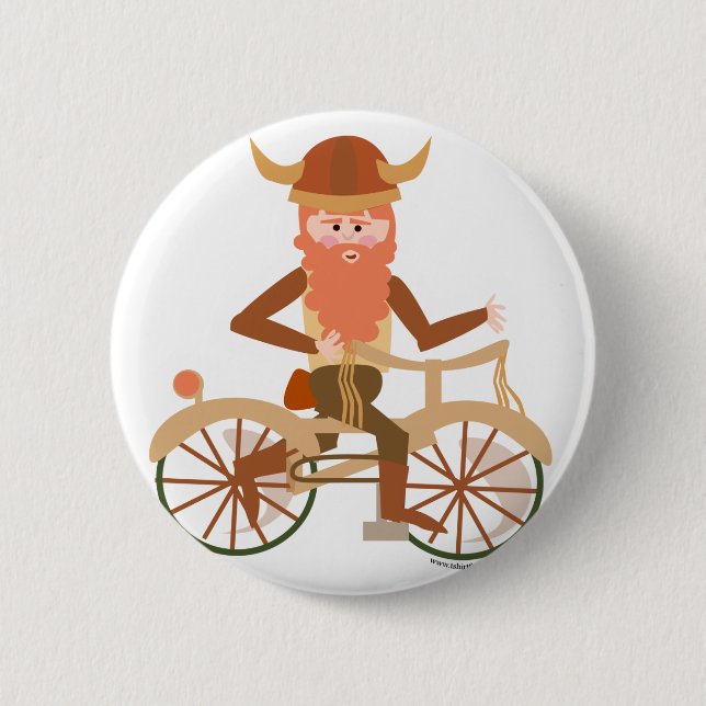 Biking Viking 6 Cm Round Badge (Front)