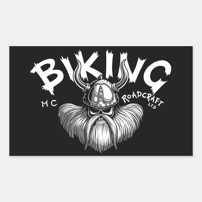 Biking Viking Rectangular Sticker (Front)