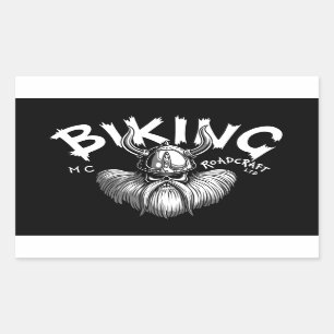 Biking Viking Rectangular Sticker