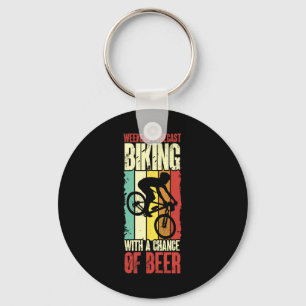 Biking With A Chance Of Beer Cycling Mountain Bike Key Ring