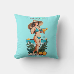 Bikini Babe Big Hat- Big Cocktail Thunder_Cove Cushion
