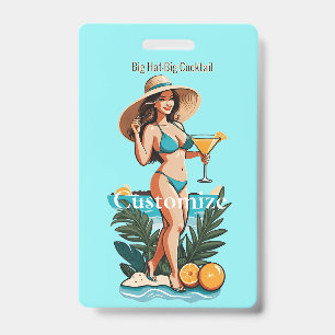 Bikini Babe Big Hat- Big Cocktail Thunder_Cove ID Badge