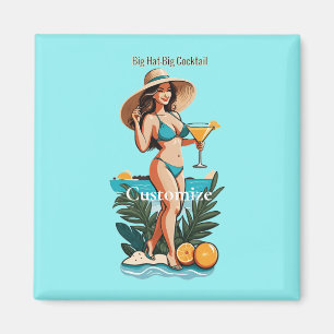 Bikini Babe Big Hat- Big Cocktail Thunder_Cove  Magnet