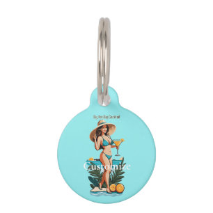 Bikini Babe Big Hat- Big Cocktail Thunder_Cove Pet Tag