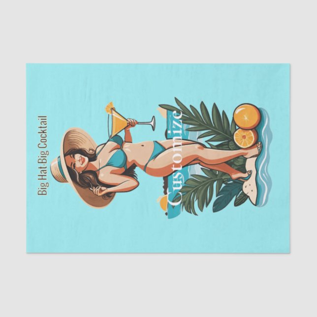 Bikini Babe Big Hat- Big Cocktail Thunder_Cove Tissue Paper (Front)