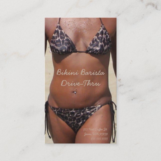 Bikini Barista Drive-Thru Your Custom Photo Loyalty Card (Front)