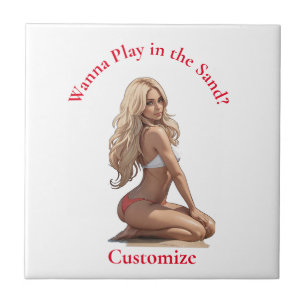 Bikini Beach Girl Thunder_Cove Ceramic Tile