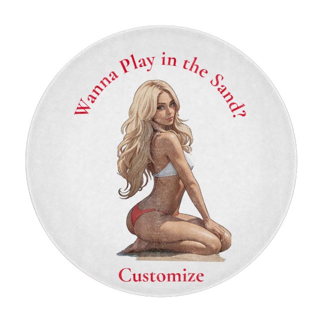 Bikini Beach Girl Thunder_Cove  Cutting Board (Front)