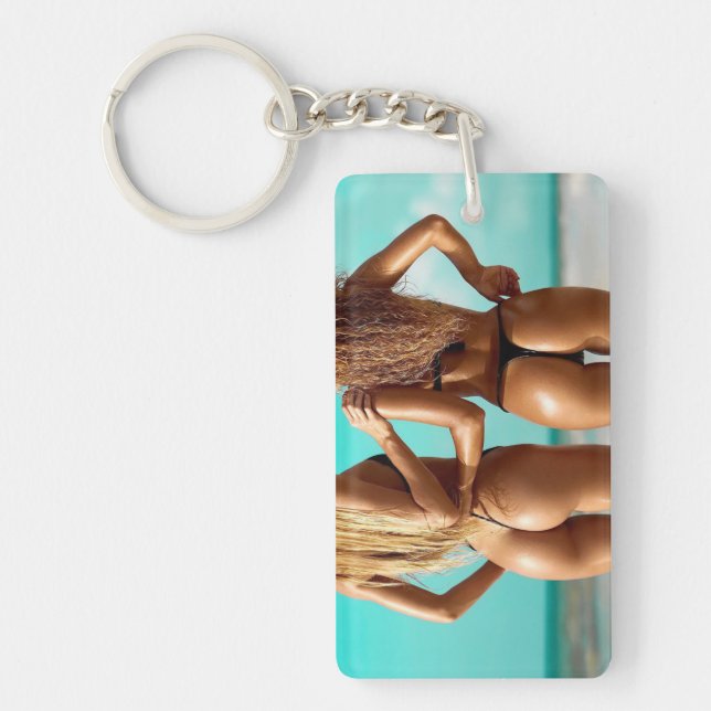 Bikini Beach Girls Photo Key Chain (Front)