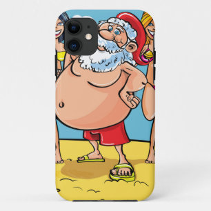 bikini beach santa claus iPhone 11 case