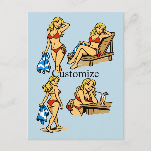 Bikini Beach Time Thunder_Cove Postcard (Front)