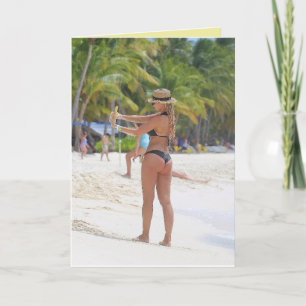 BIKINI BIG BOTTOM GIRL FUNNY BIRTHDAY CARDS