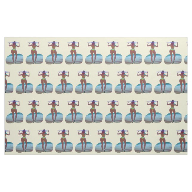Bikini Booty Beach Girl Thunder_Cove  Fabric (Fat Quarter)